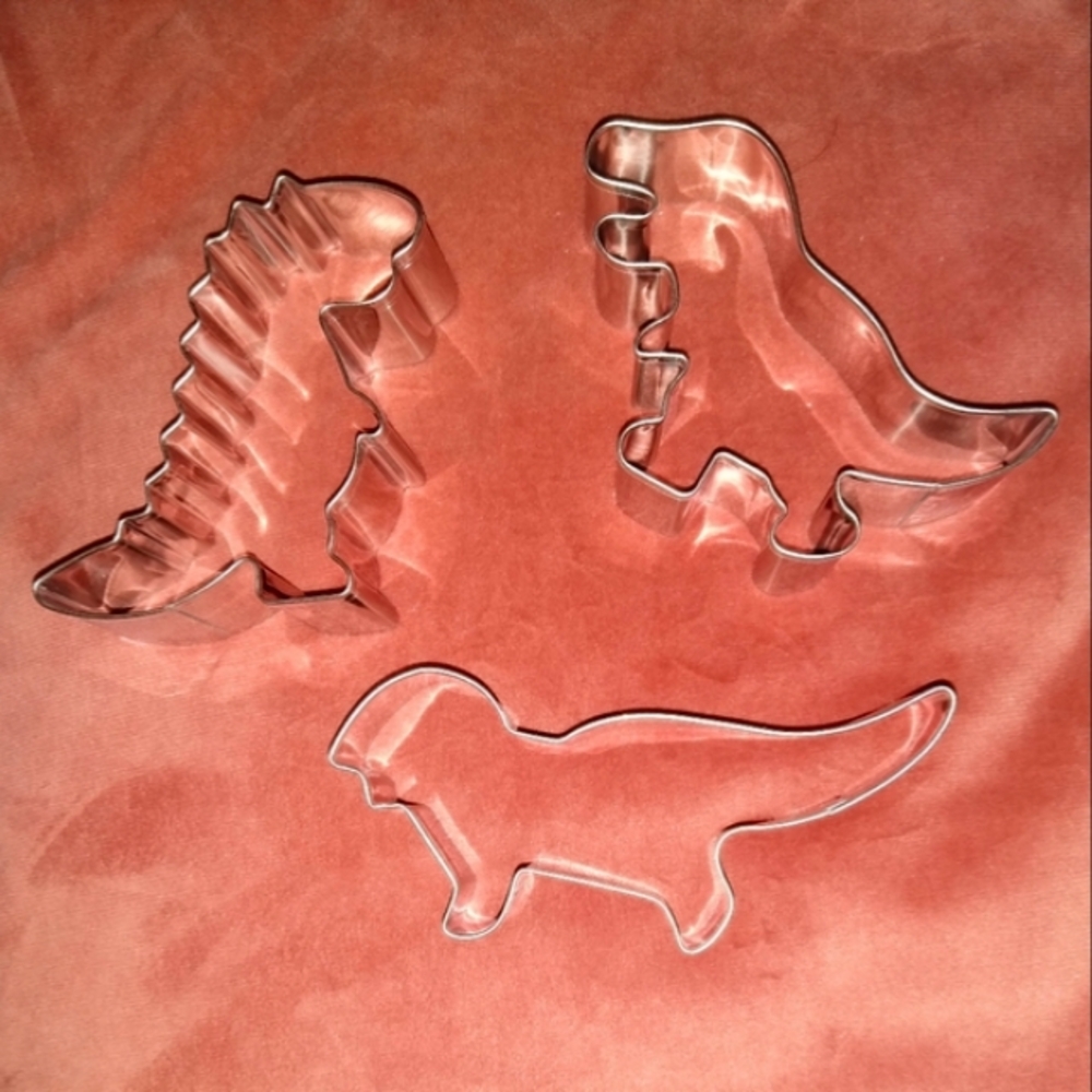 3 Dinosaur Cookie Cutters Set Dinosaurs Animal Cookies Cut Fruit Veggies Cheese